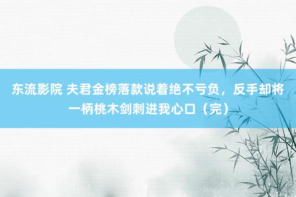 东流影院 夫君金榜落款说着绝不亏负，反手却将一柄桃木剑刺进我心口（完）