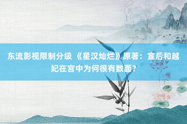 东流影视限制分级 《星汉灿烂》原著：宣后和越妃在宫中为何很有数面？