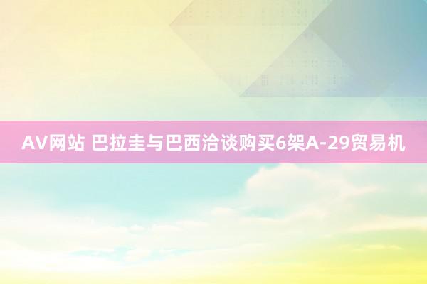 AV网站 巴拉圭与巴西洽谈购买6架A-29贸易机