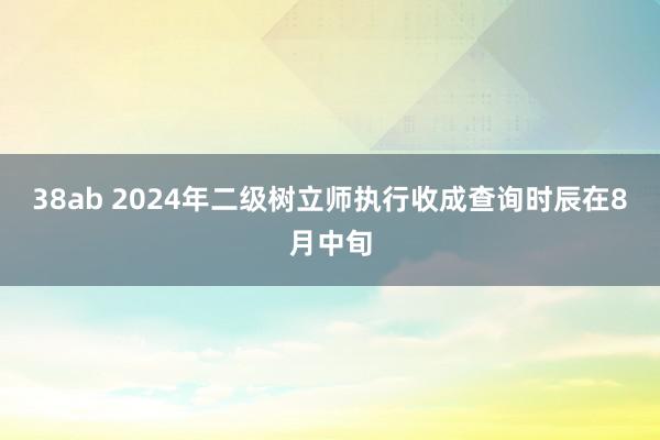 38ab 2024年二级树立师执行收成查询时辰在8月中旬