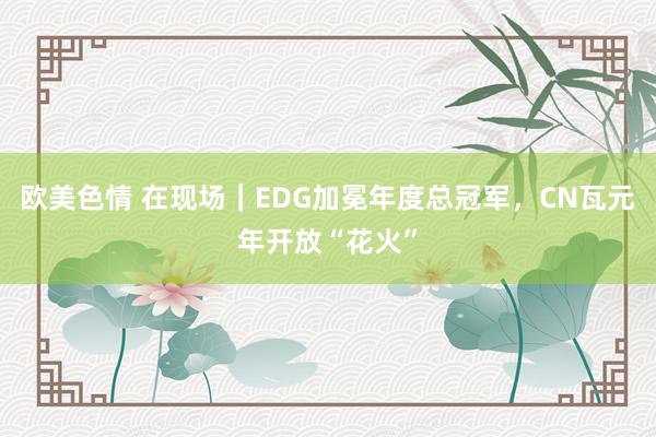 欧美色情 在现场｜EDG加冕年度总冠军，CN瓦元年开放“花火”