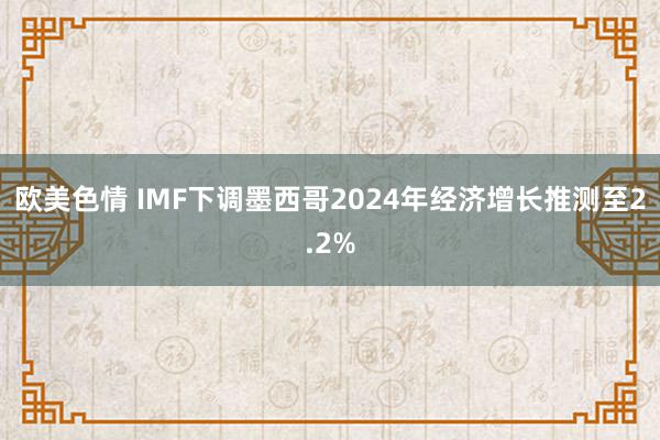 欧美色情 IMF下调墨西哥2024年经济增长推测至2.2%