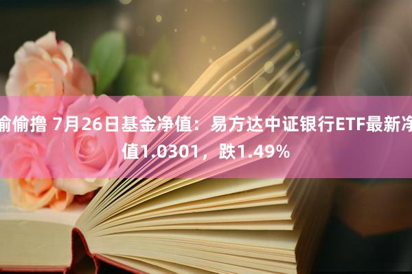 偷偷撸 7月26日基金净值：易方达中证银行ETF最新净值1.0301，跌1.49%