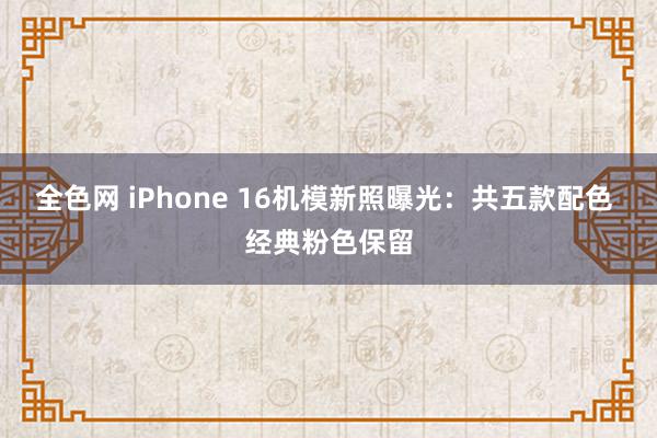 全色网 iPhone 16机模新照曝光：共五款配色 经典粉色保留