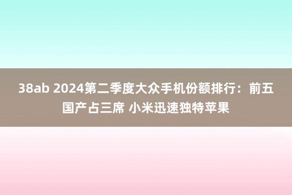 38ab 2024第二季度大众手机份额排行：前五国产占三席 小米迅速独特苹果