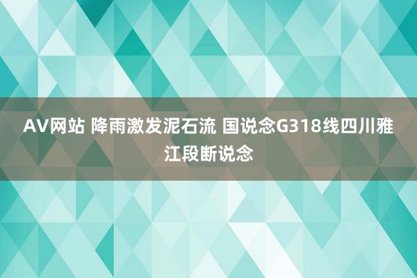 AV网站 降雨激发泥石流 国说念G318线四川雅江段断说念