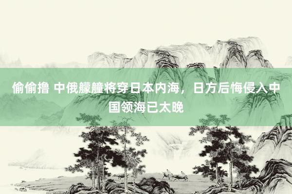 偷偷撸 中俄艨艟将穿日本内海，日方后悔侵入中国领海已太晚