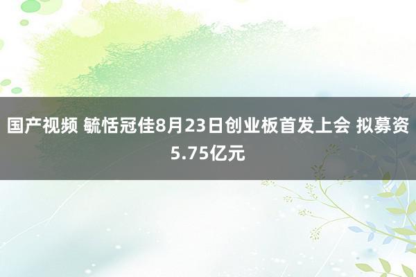 国产视频 毓恬冠佳8月23日创业板首发上会 拟募资5.75亿元