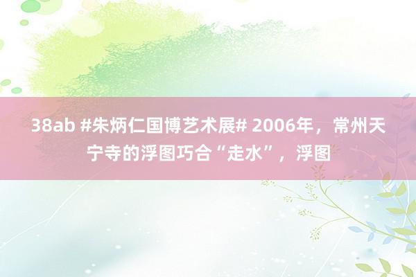 38ab #朱炳仁国博艺术展# 2006年，常州天宁寺的浮图巧合“走水”，浮图