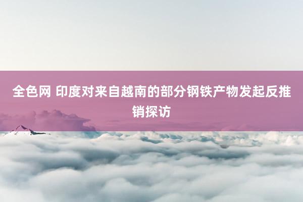 全色网 印度对来自越南的部分钢铁产物发起反推销探访