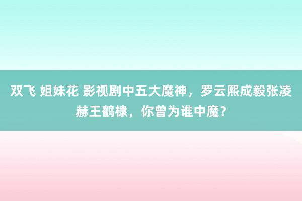 双飞 姐妹花 影视剧中五大魔神，罗云熙成毅张凌赫王鹤棣，你曾为谁中魔？