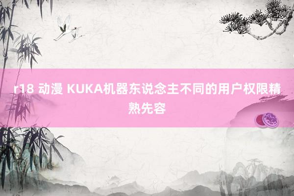 r18 动漫 KUKA机器东说念主不同的用户权限精熟先容