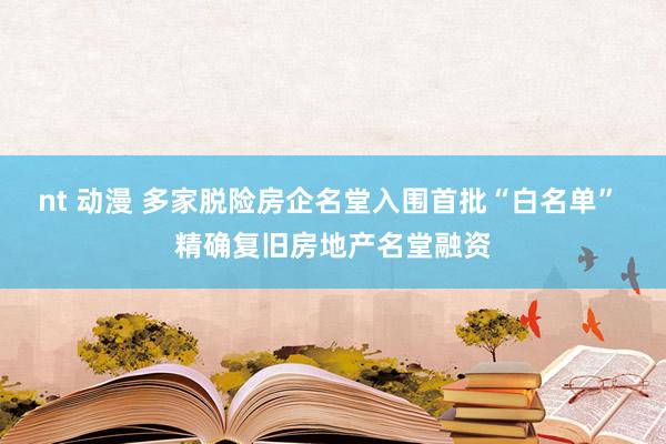 nt 动漫 多家脱险房企名堂入围首批“白名单” 精确复旧房地产名堂融资