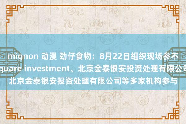 mignon 动漫 劲仔食物：8月22日组织现场参不雅行径，Townsquare investment、北京金泰银安投资处理有限公司等多家机构参与