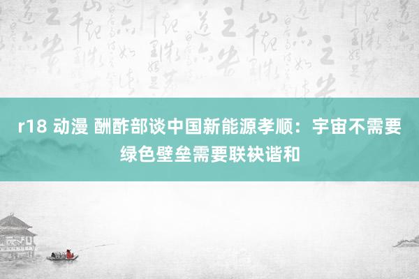 r18 动漫 酬酢部谈中国新能源孝顺：宇宙不需要绿色壁垒需要联袂谐和