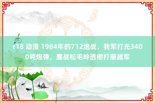 r18 动漫 1984年的712炮战，我军打光3400吨炮弹，鏖战松毛岭透彻打服越军